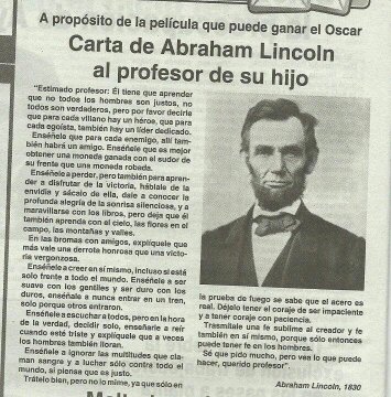 carta de abraham lincoln